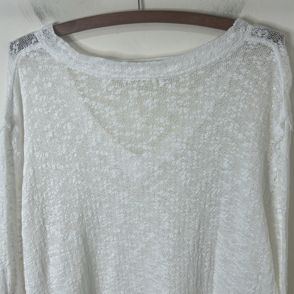 FP WE THE FREE Ocean Air Hacci Pullover Knit Sweater Ivory/White Size Small - Picture 12 of 16